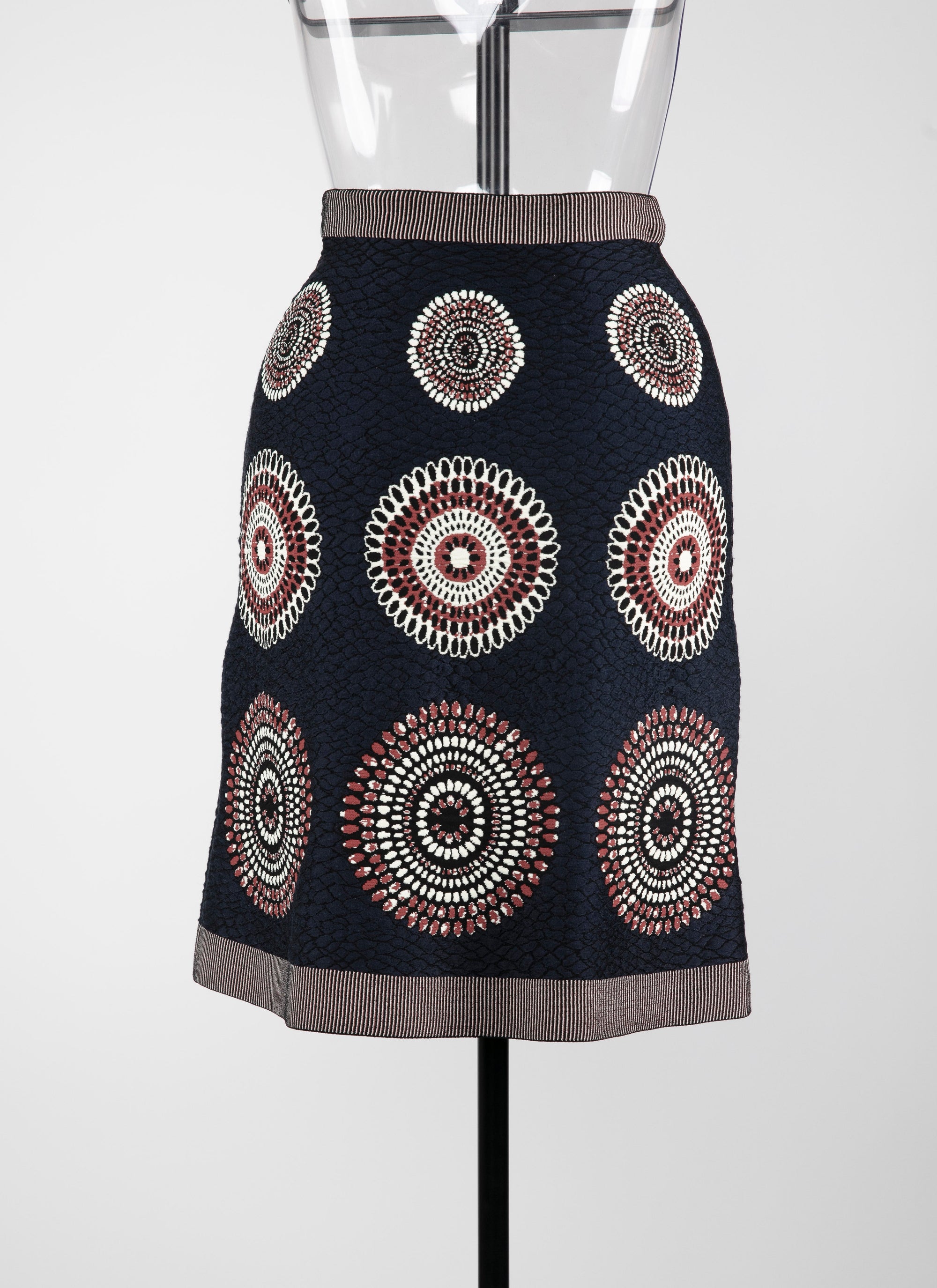 Molukai knitted short skirt - Midnight & Bordeaux