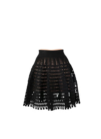 Short openwork skirt with lining - Black intense
