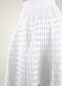 Fully openwork long skirt - White