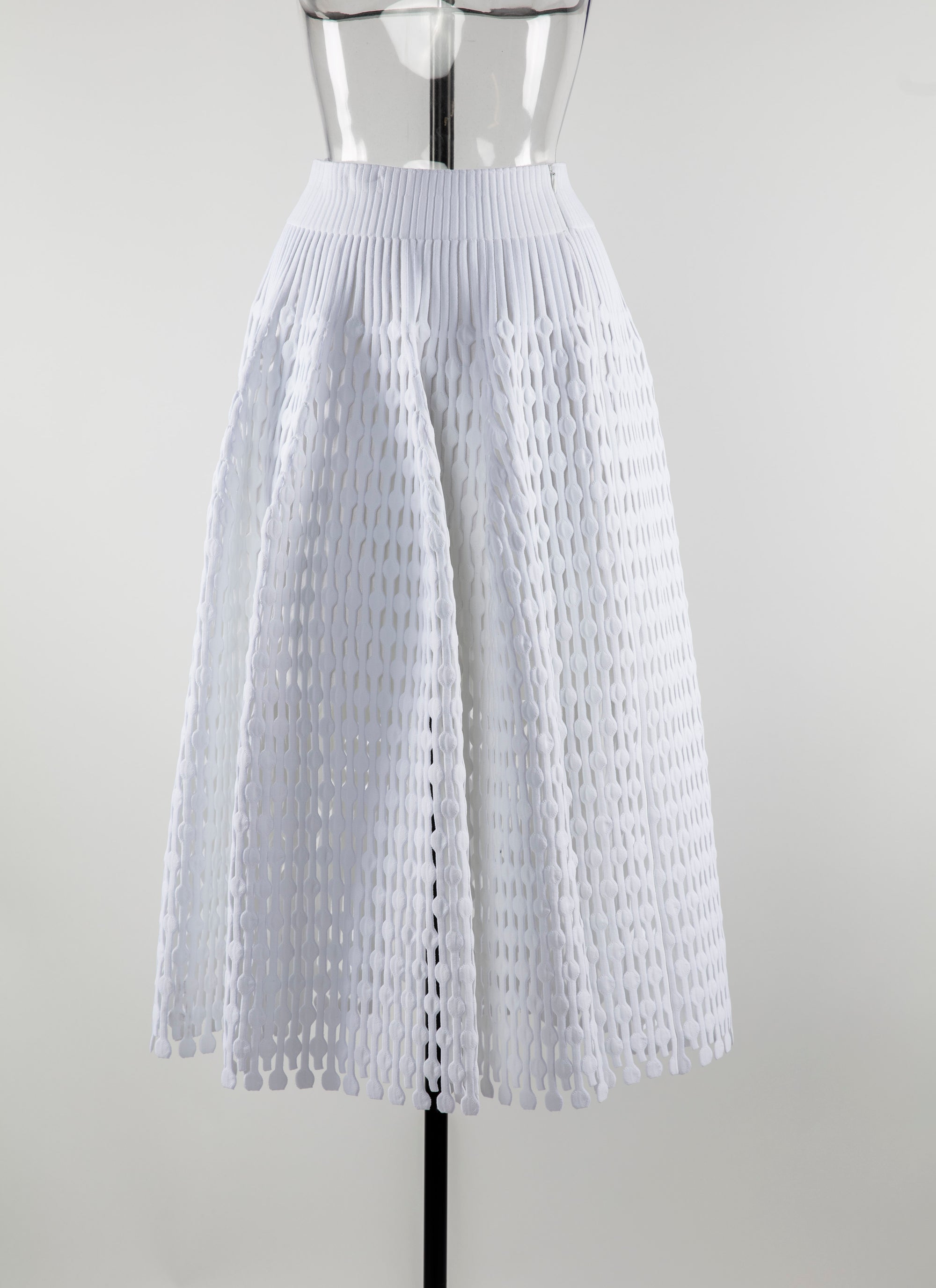 Fully openwork long skirt - White