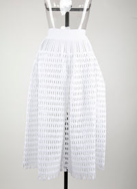 Fully openwork long skirt - White
