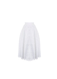 Fully openwork long skirt - White