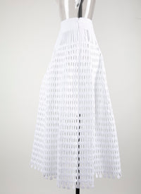 Fully openwork long skirt - White