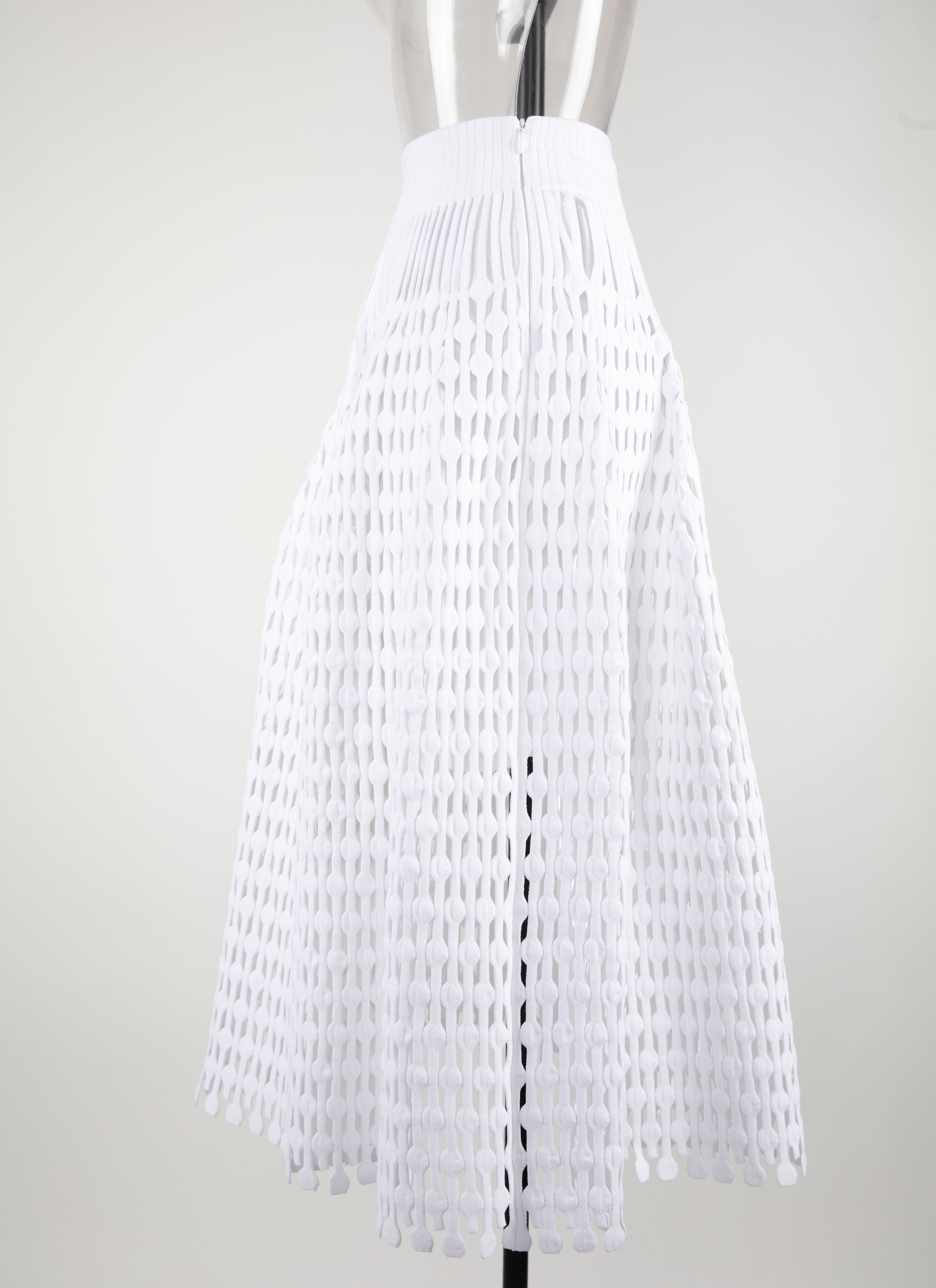 Fully openwork long skirt - White