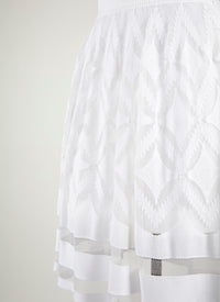 Jupe courte avec détails transparents - Blanc