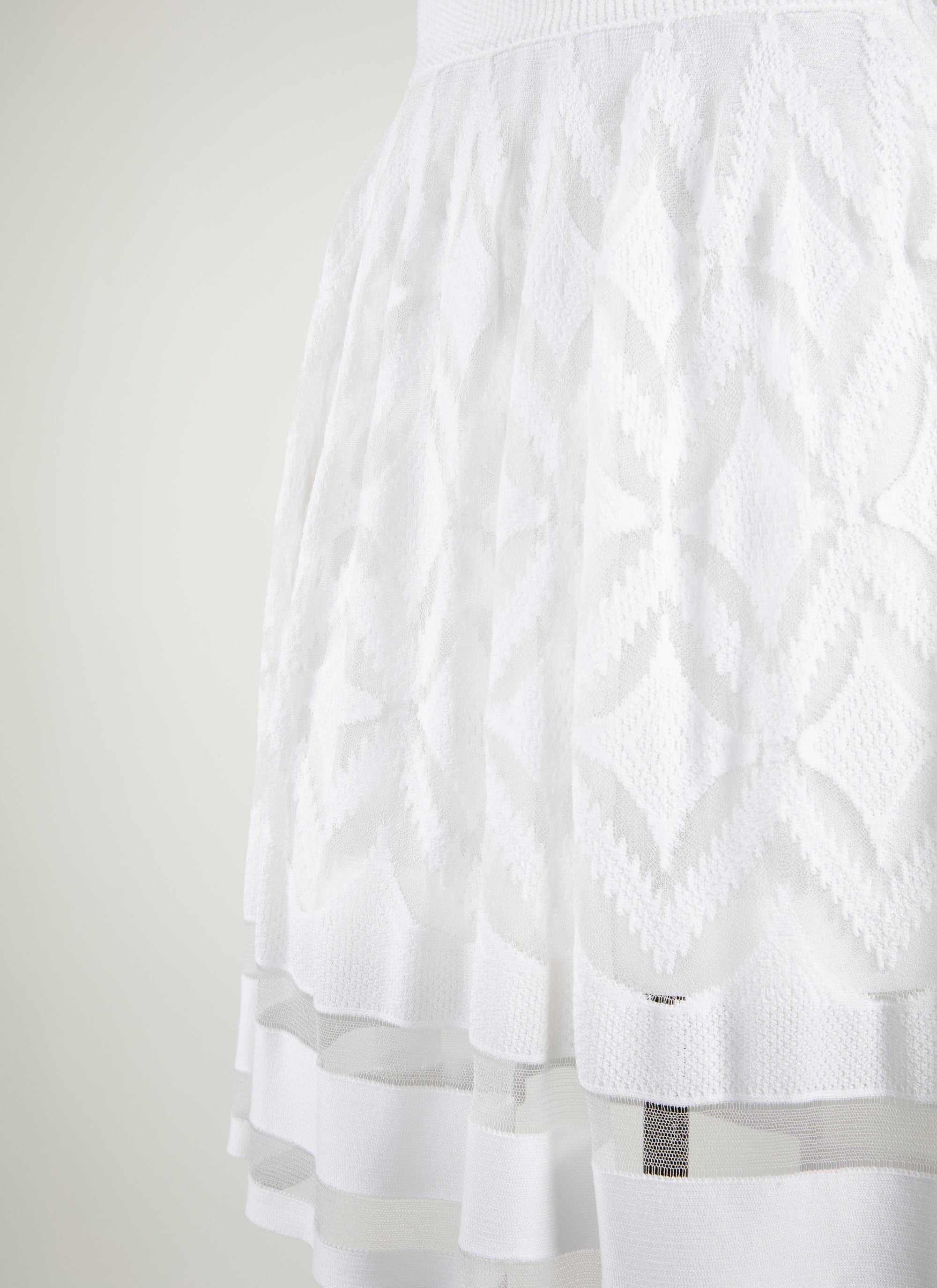 Jupe courte avec détails transparents - Blanc