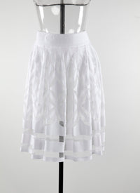 Jupe courte avec détails transparents - Blanc