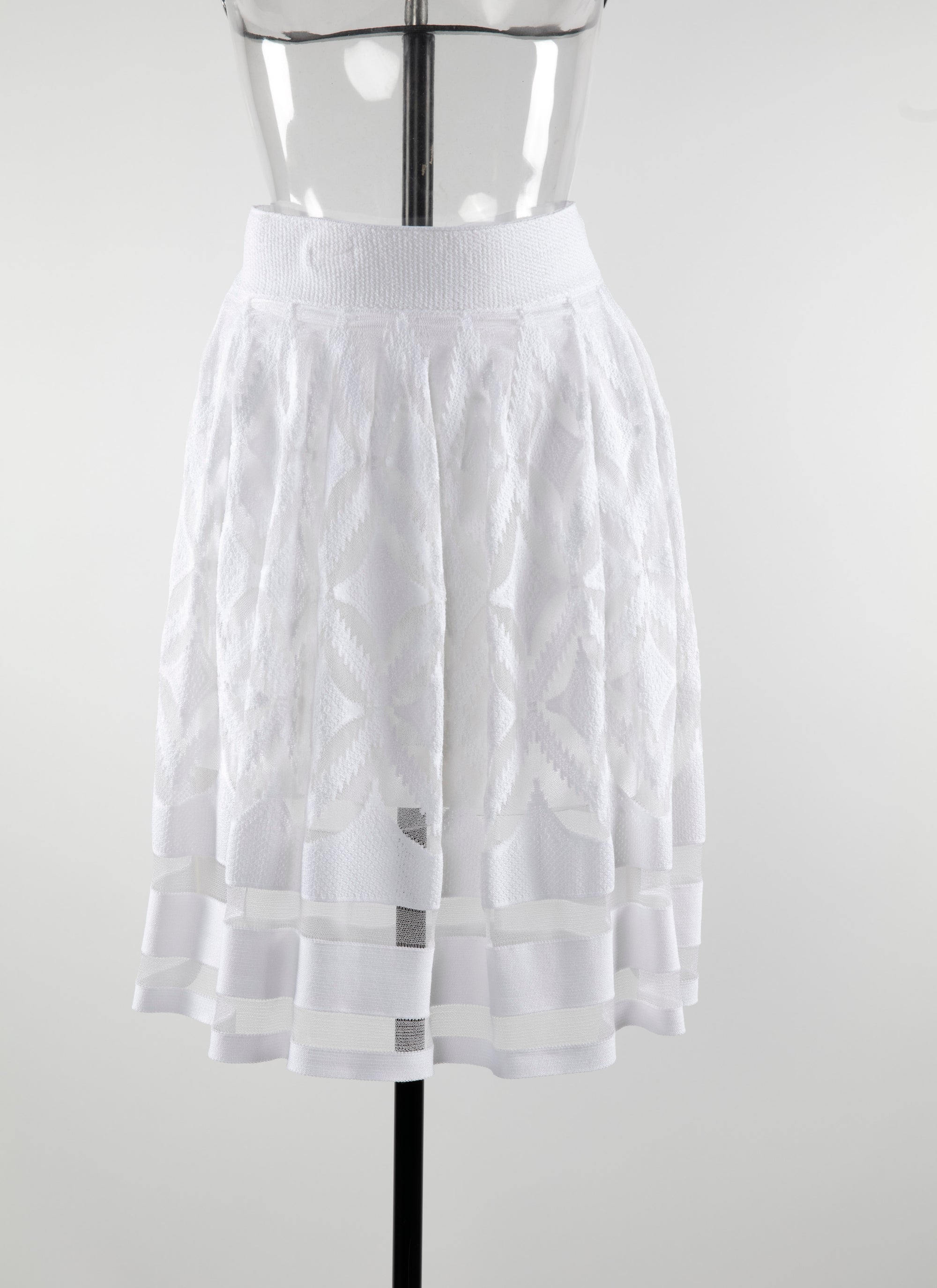 Jupe courte avec détails transparents - Blanc