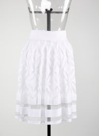 Jupe courte avec détails transparents - Blanc