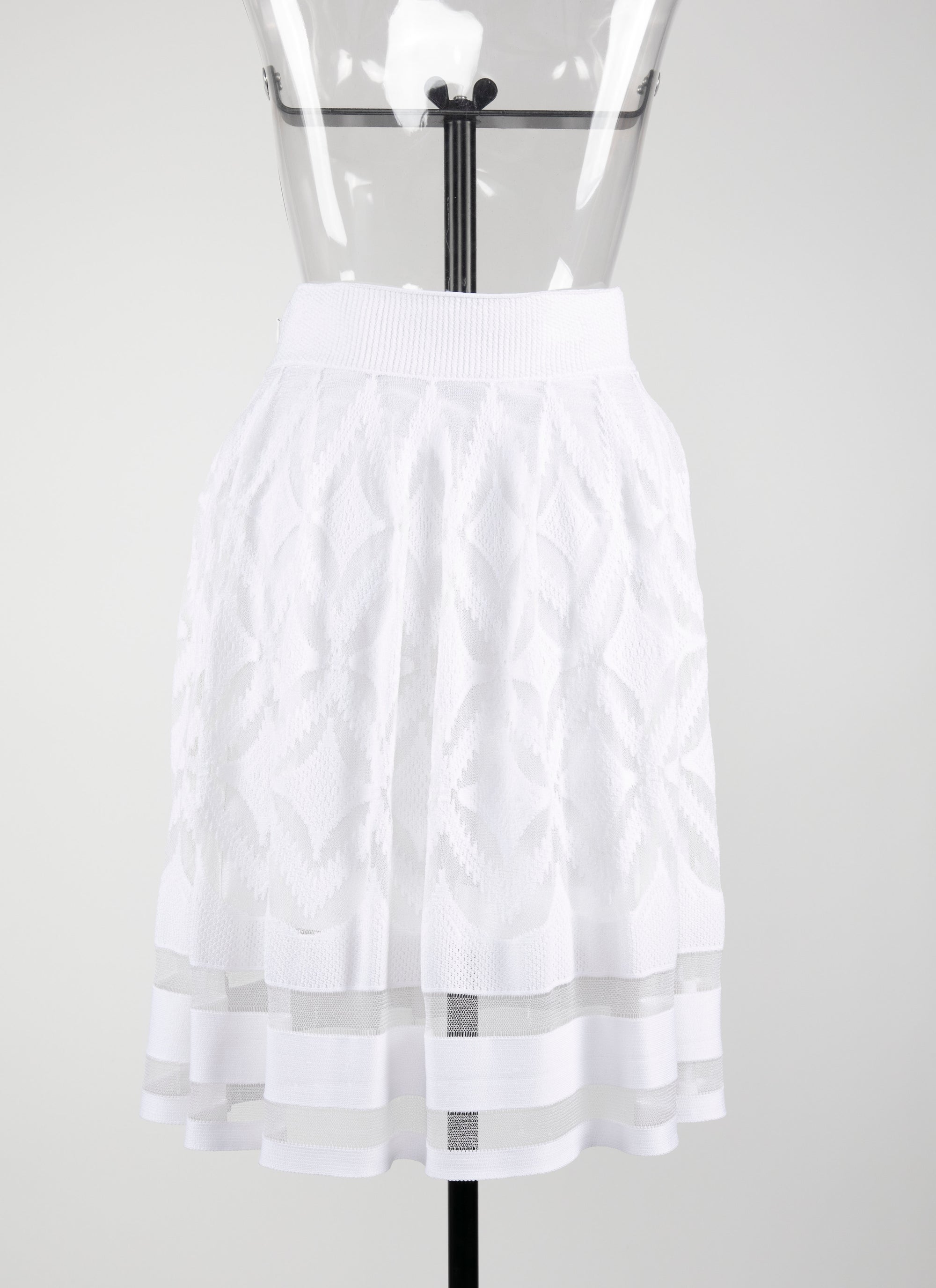 Jupe courte avec détails transparents - Blanc