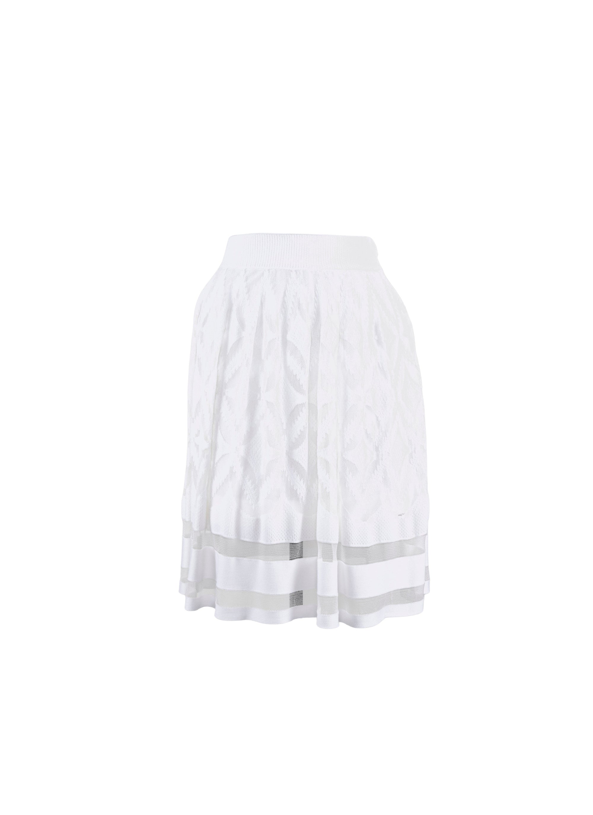 Jupe courte avec détails transparents - Blanc