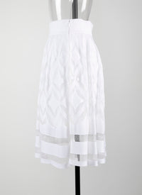 Jupe courte avec détails transparents - Blanc
