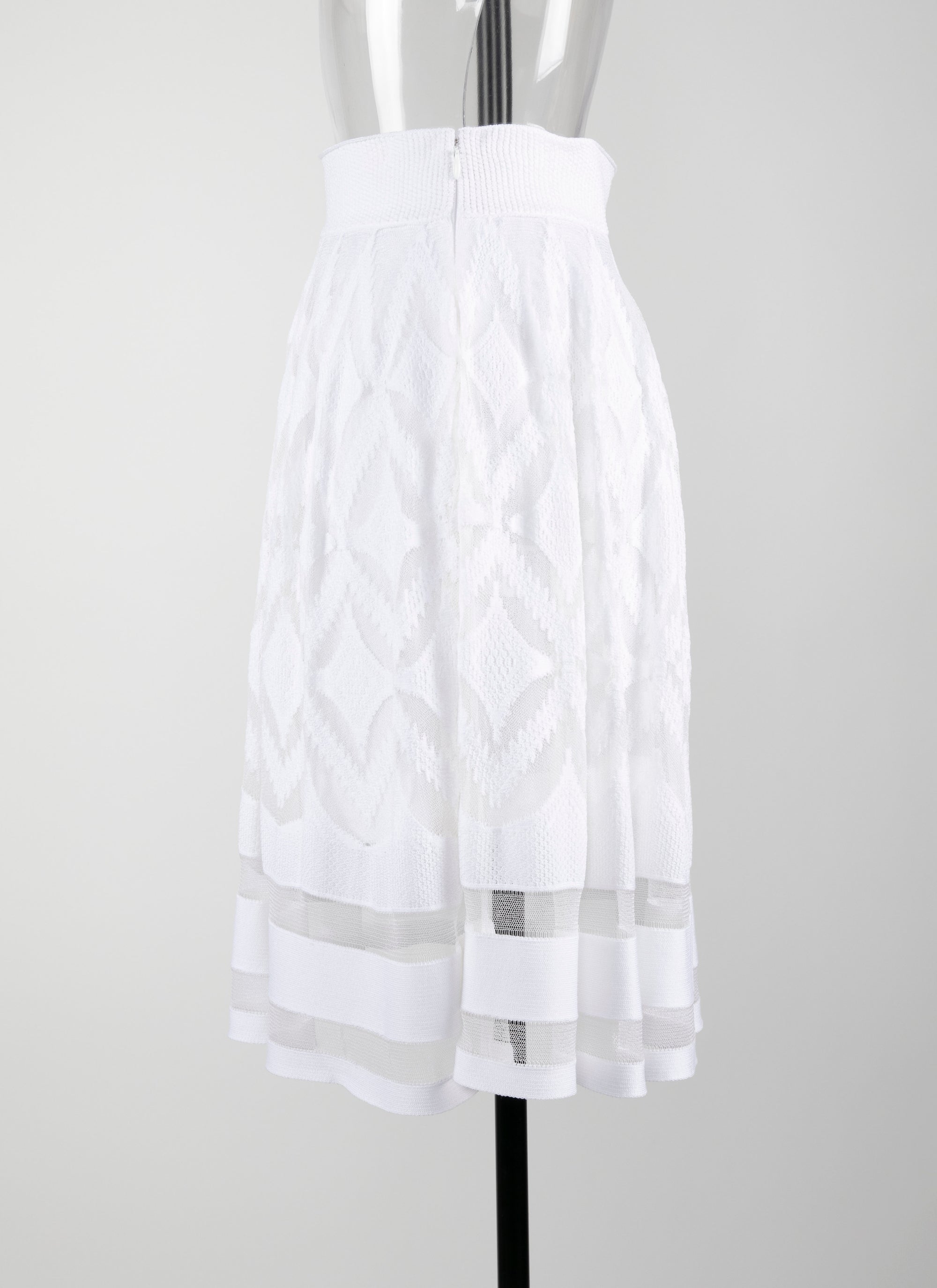 Jupe courte avec détails transparents - Blanc