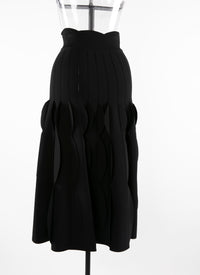 Geometric textured skirt - Black intense
