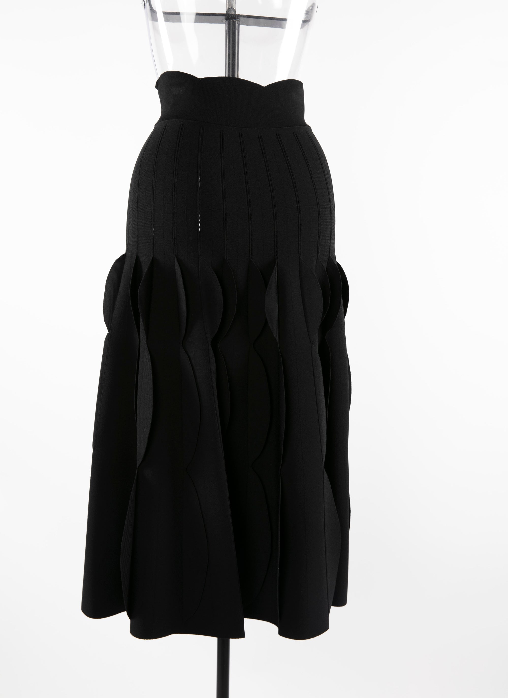 Geometric textured skirt - Black intense