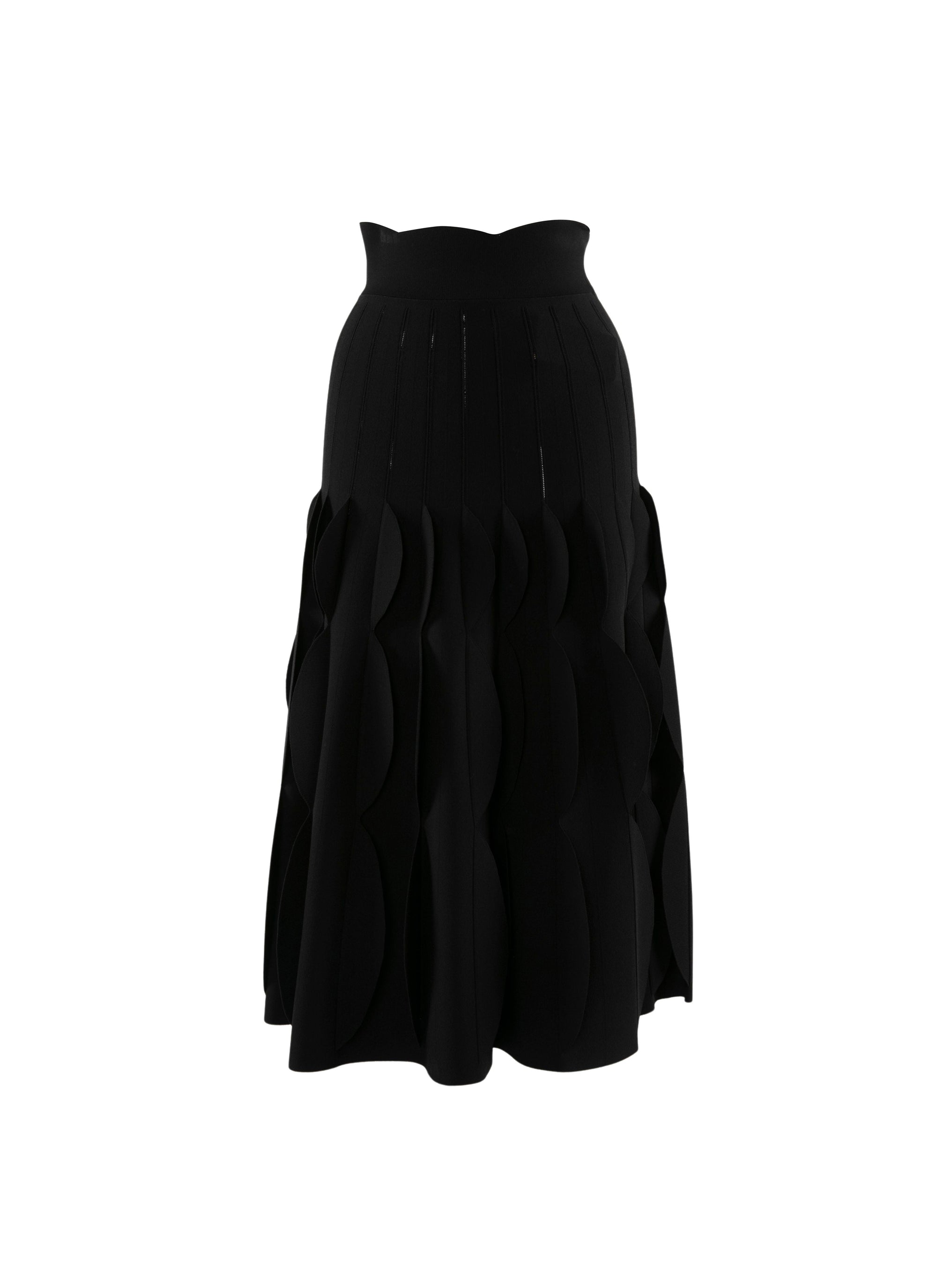 Geometric textured skirt - Black intense