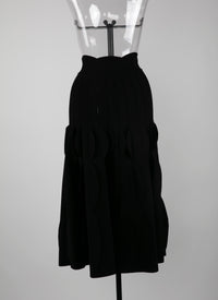Geometric textured skirt - Black intense