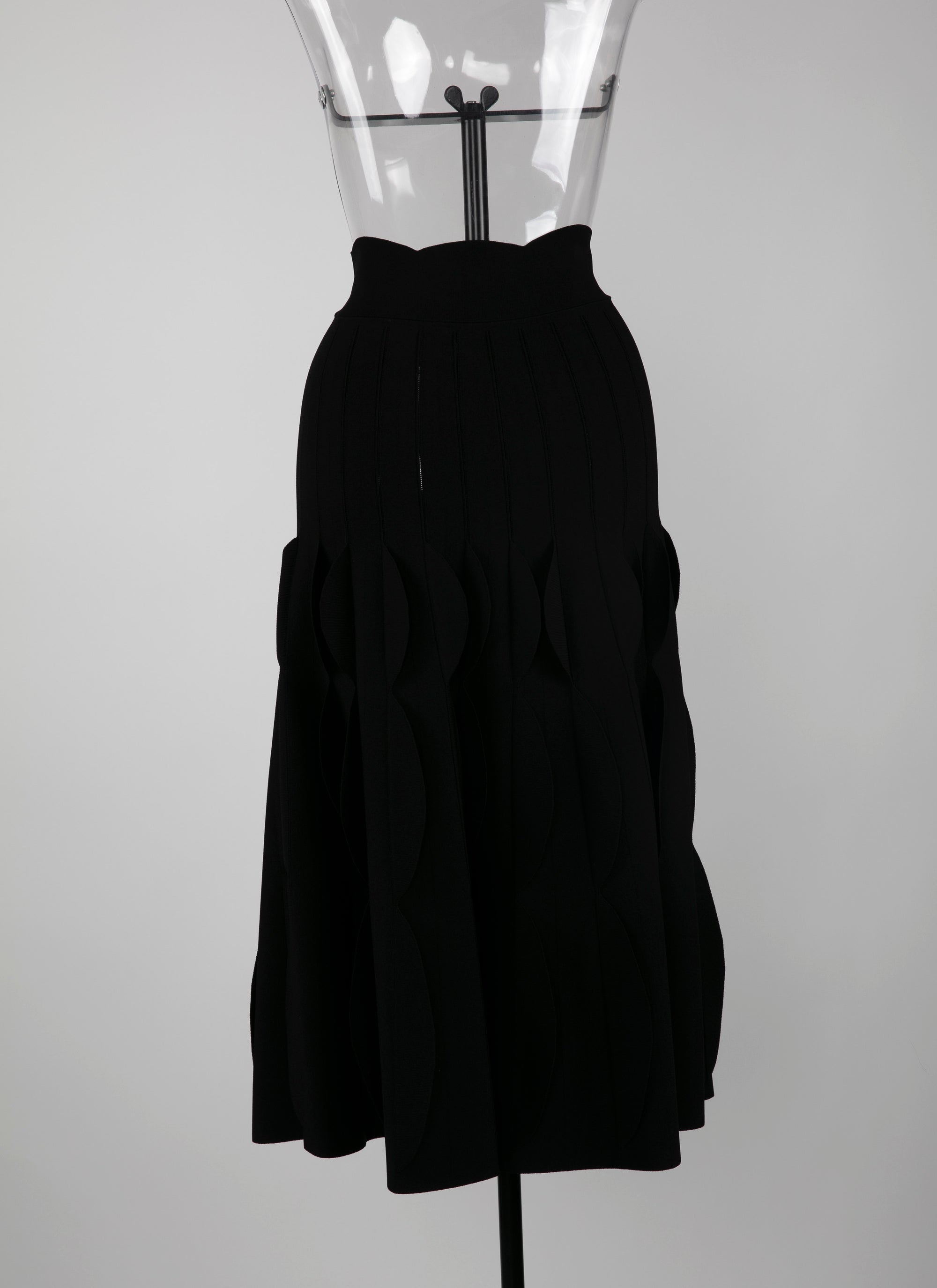 Geometric textured skirt - Black intense