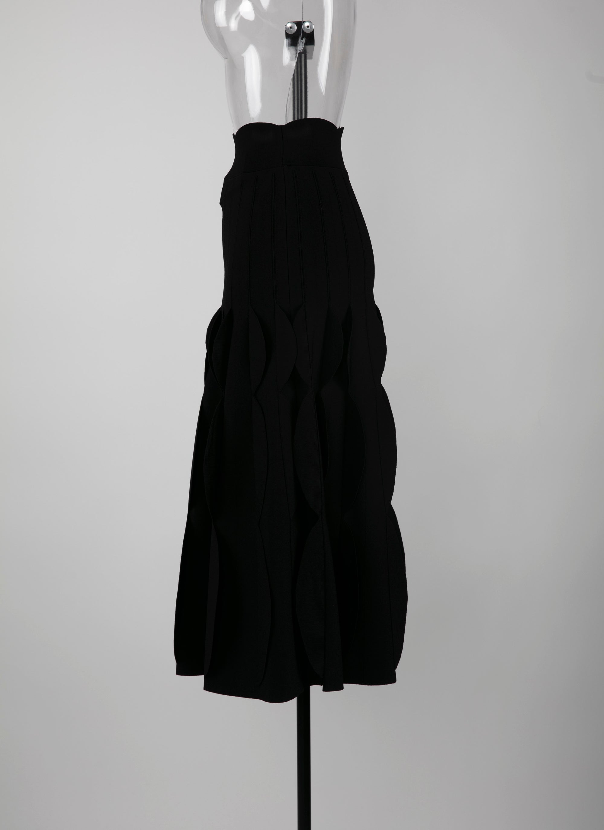 Geometric textured skirt - Black intense