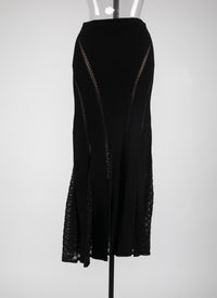 Long lace skirt - Black intense
