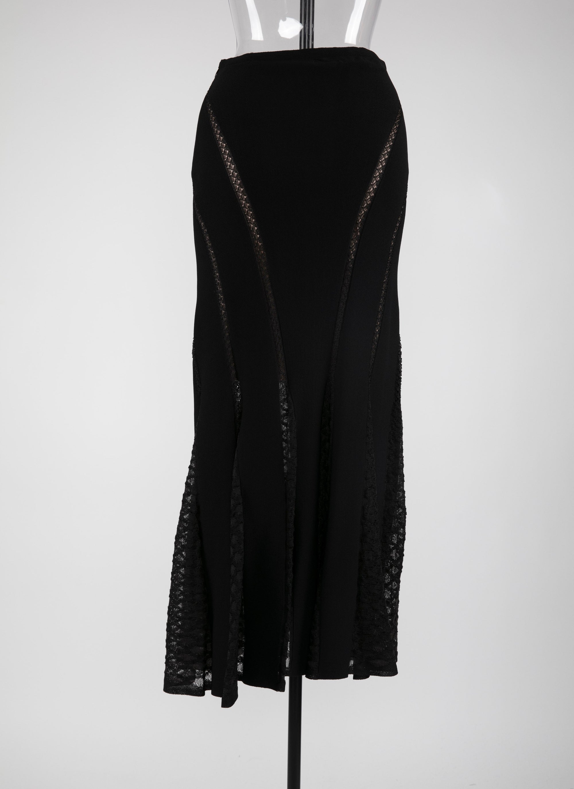 Long lace skirt - Black intense