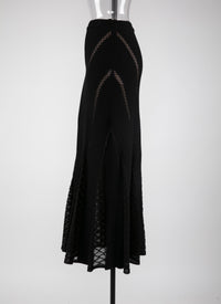 Long lace skirt - Black intense