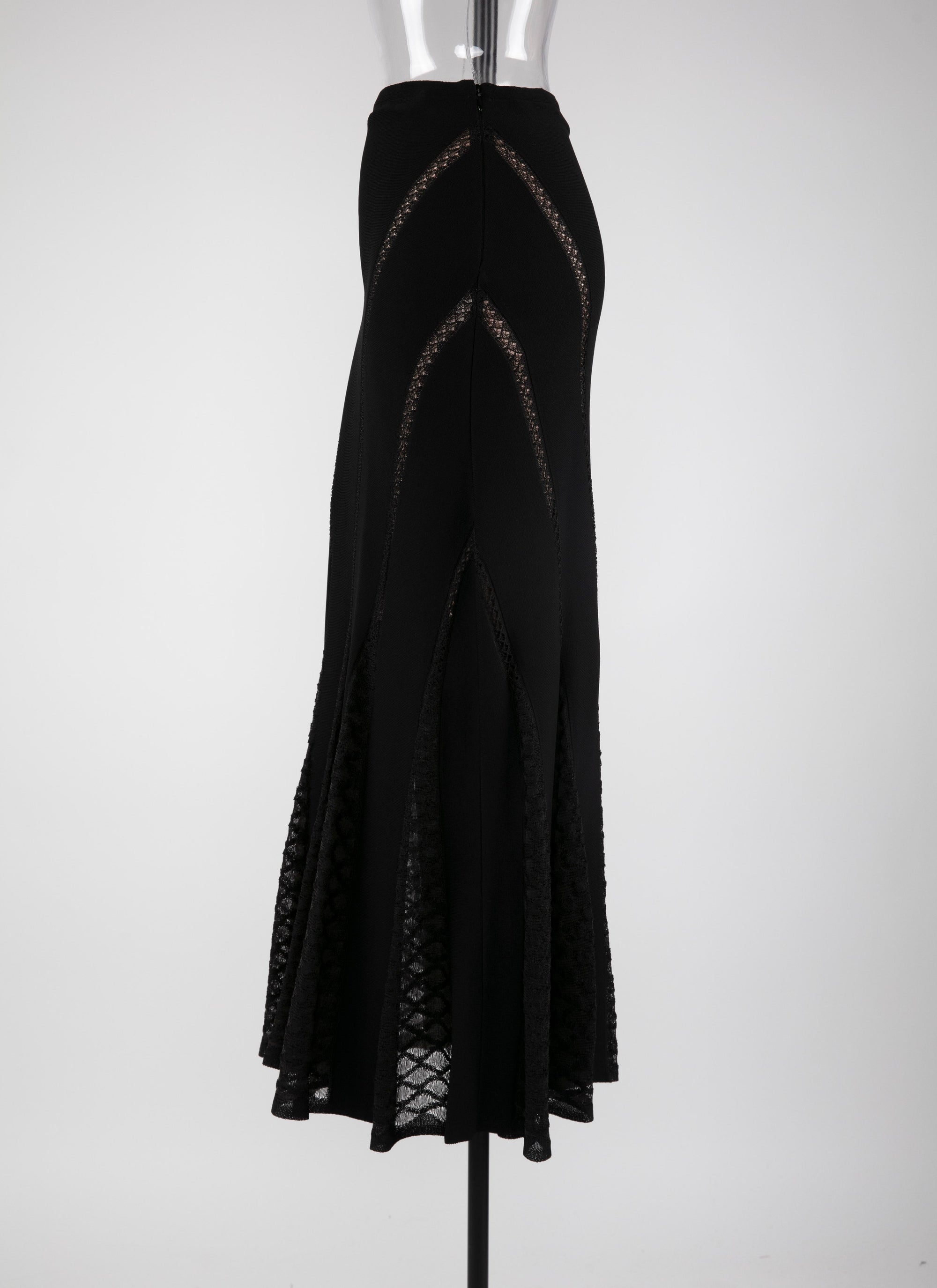 Long lace skirt - Black intense