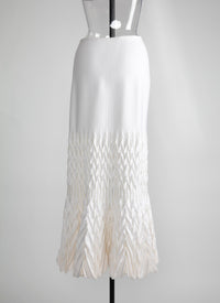 Long fitted skirt in wool - Ivory