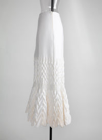 Long fitted skirt in wool - Ivory