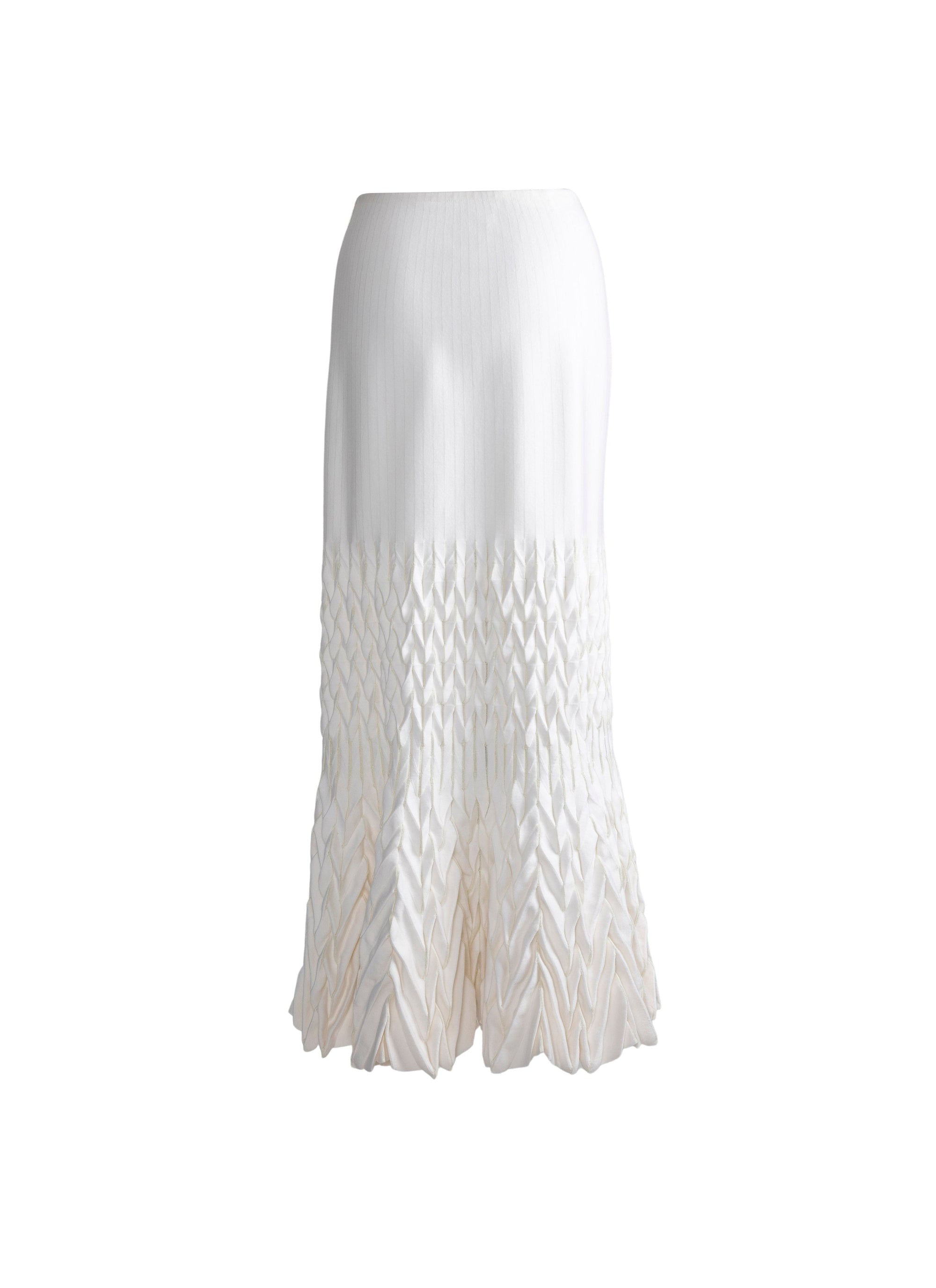 Long fitted skirt in wool - Ivory
