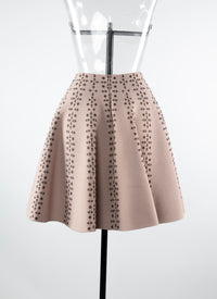 Short skater skirt with contrasting motifs - Nude & Bronze
