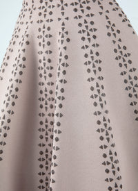 Short skater skirt with contrasting motifs - Nude & Bronze