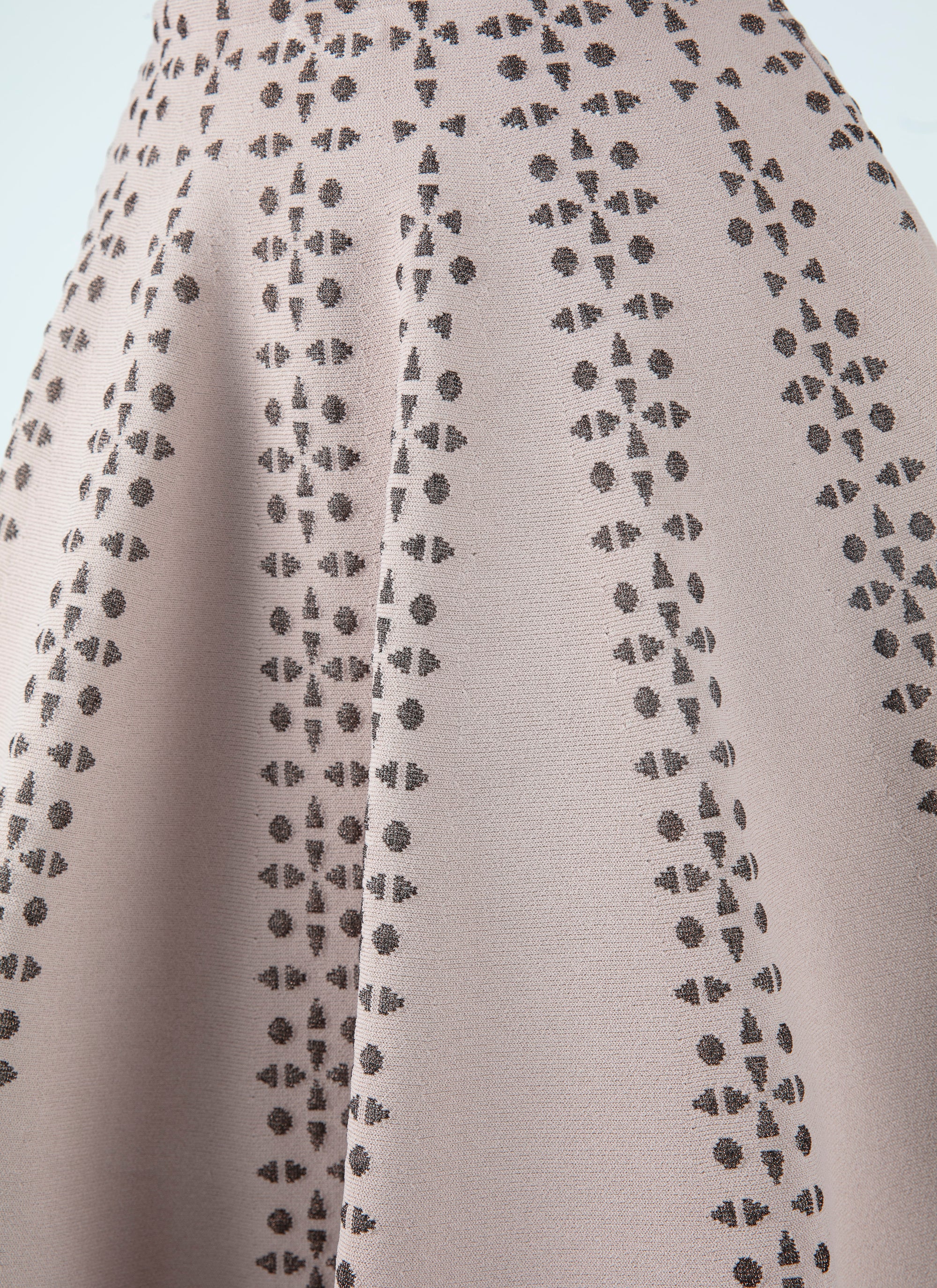 Short skater skirt with contrasting motifs - Nude & Bronze