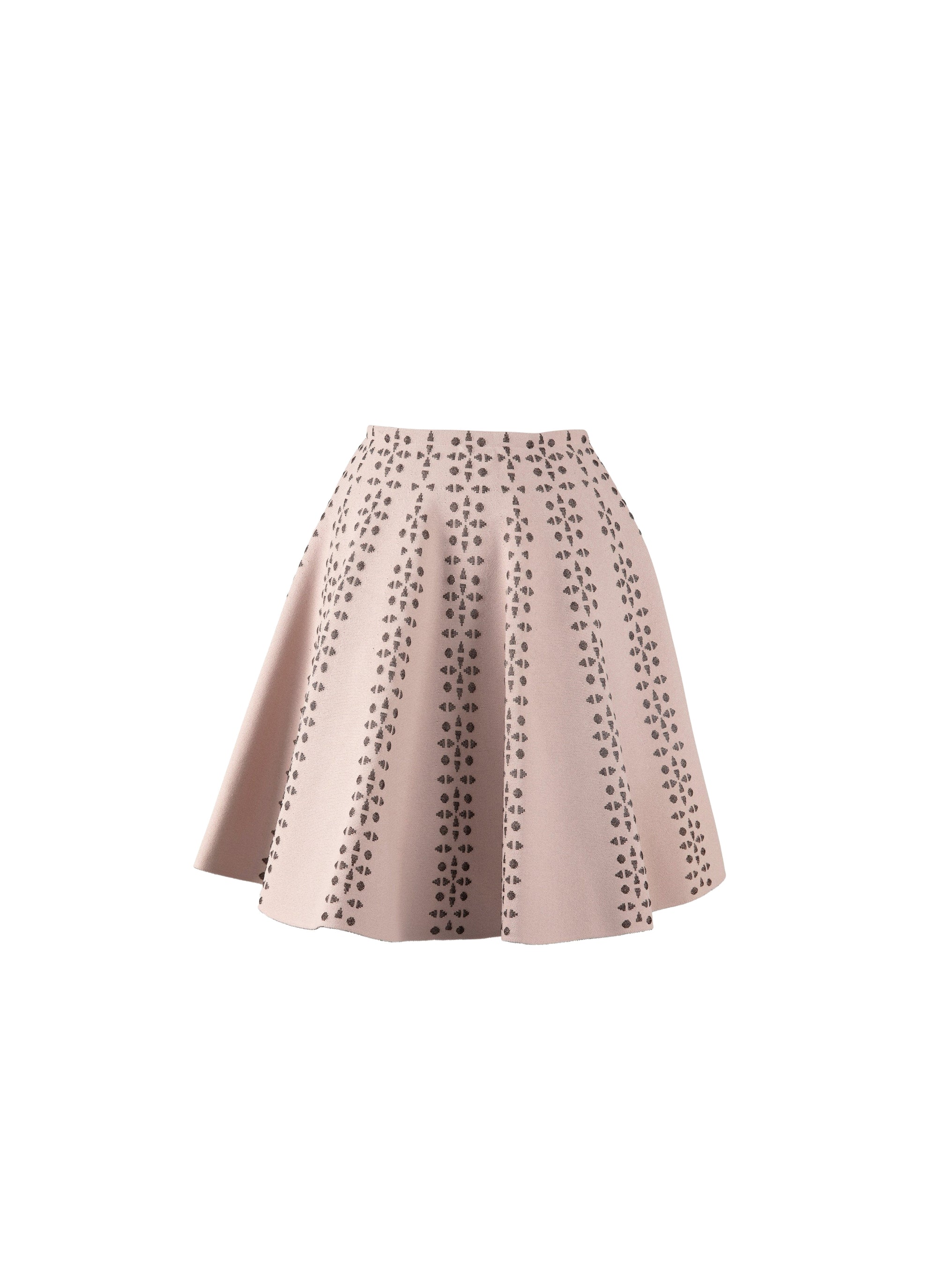 Short skater skirt with contrasting motifs - Nude & Bronze