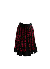 Jupe plissée avec détails contrastés - Noir & Rouge