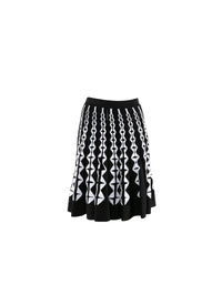 Pleated skirt with contrasting details - Black & White