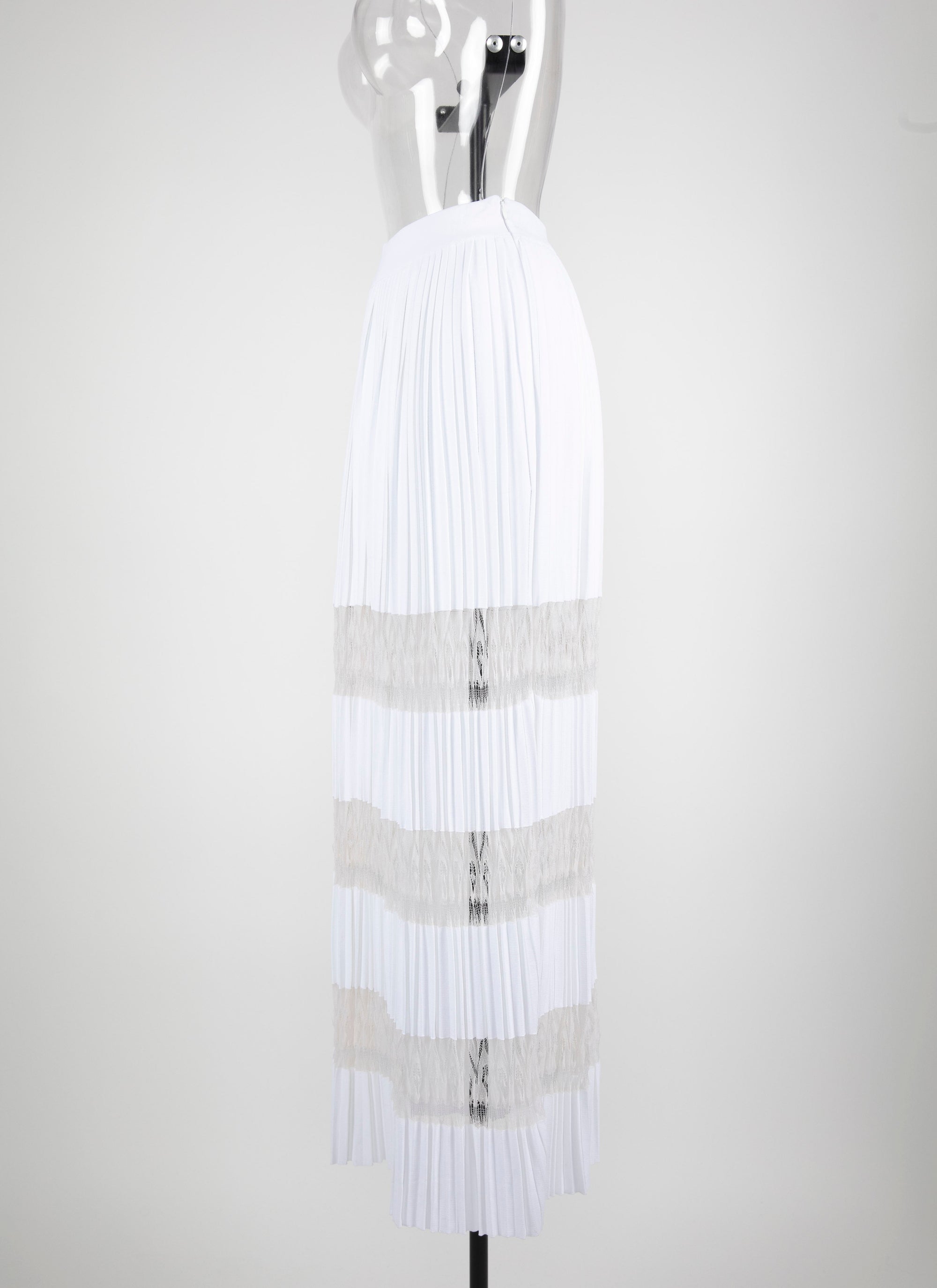 Jupe longue à plis en maille - Blanc