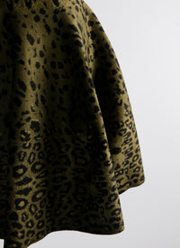 Animal print short skirt - Green & Black