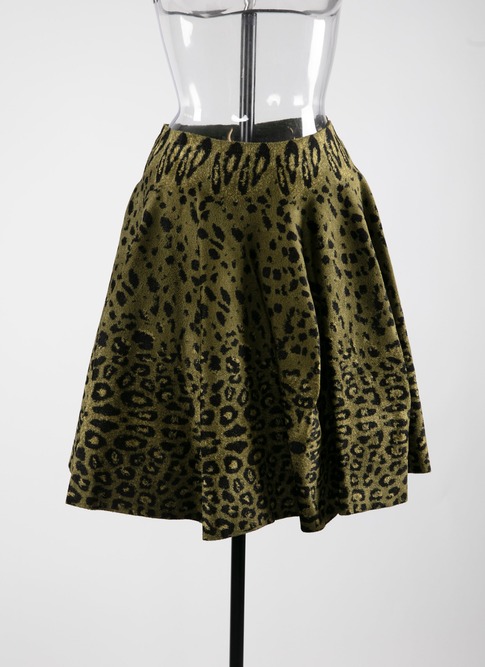 Animal print short skirt - Green & Black