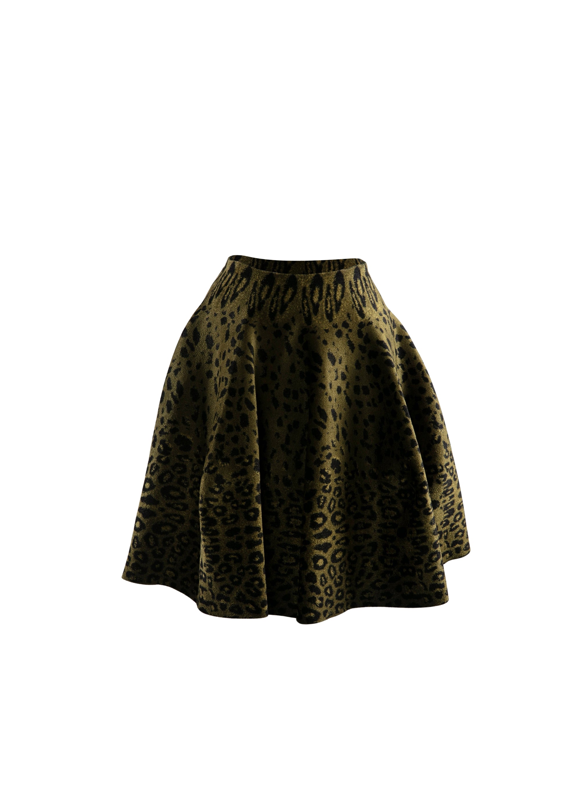 Animal print short skirt - Green & Black