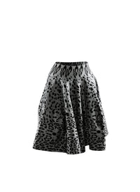 Jupe courte à imprimé animalier - Gris & Noir