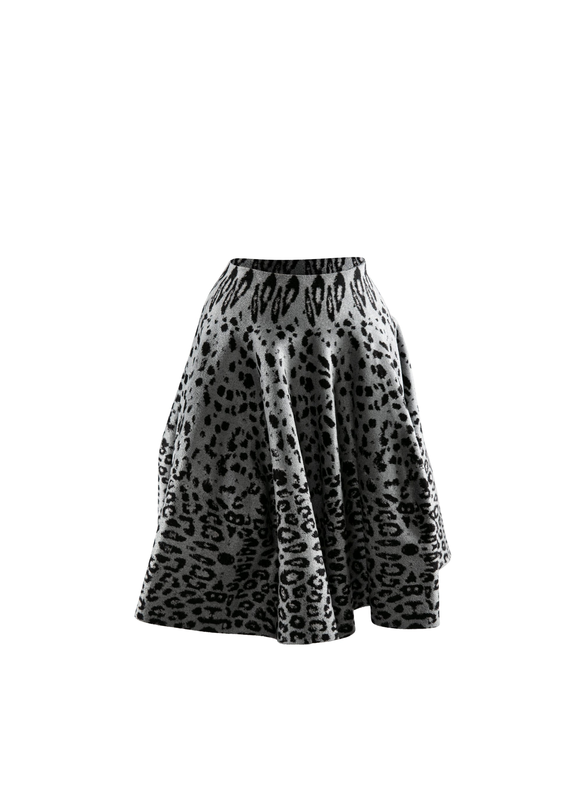 Jupe courte à imprimé animalier - Gris & Noir