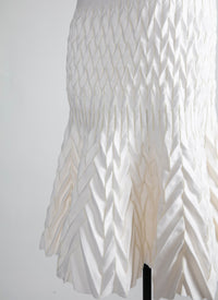 Pleated mesh midi skirt - Ivory