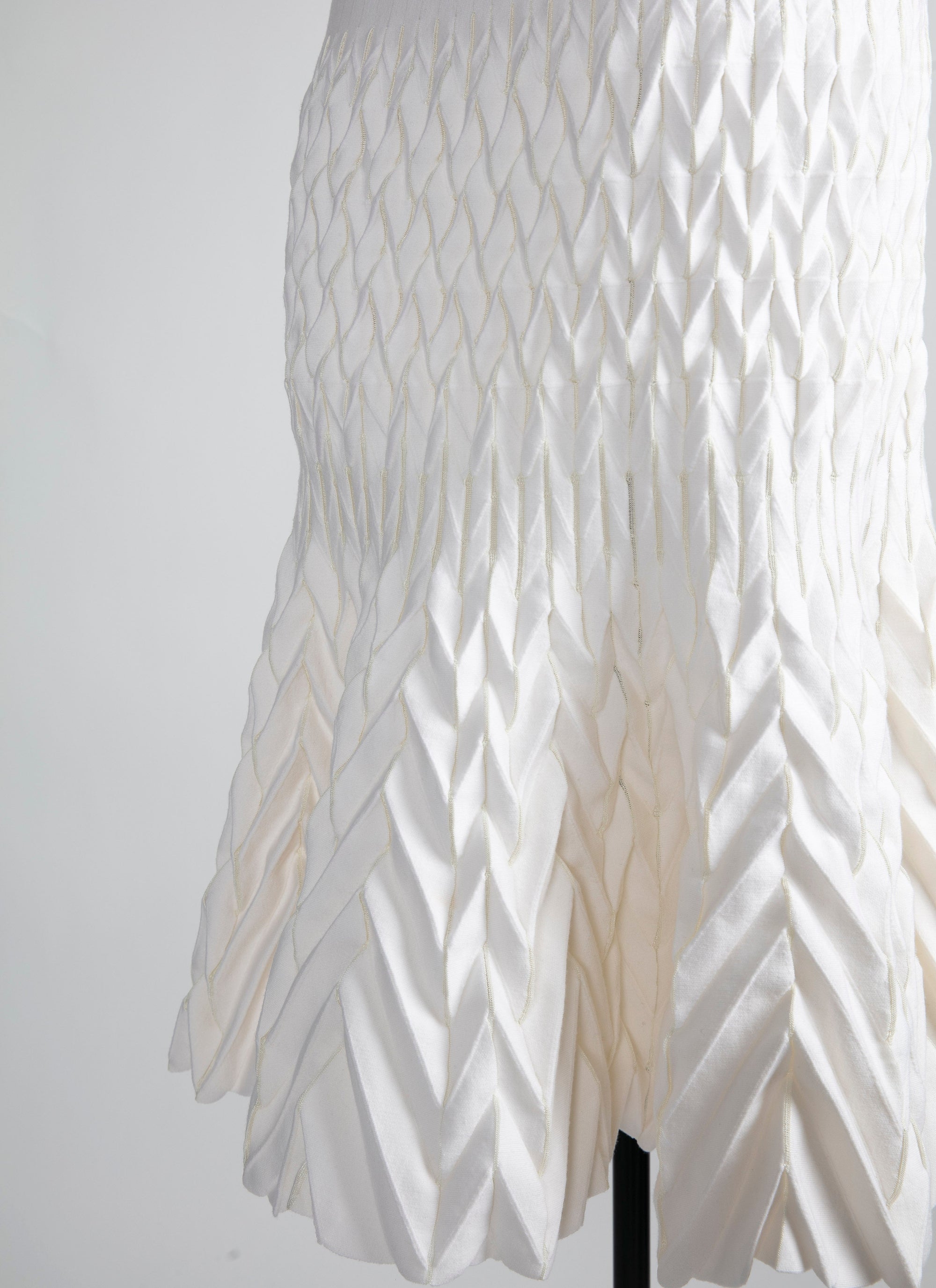 Pleated mesh midi skirt - Ivory