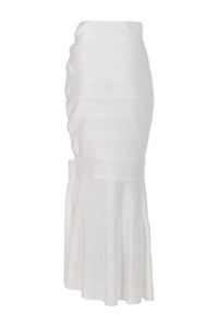 Jupe à bandes en maille brillante - Blanc