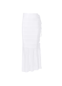 Jupe à bandes en maille brillante - Blanc