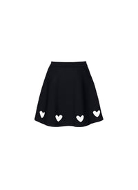 Jupe courte ajouré coeur - Noir Alaia