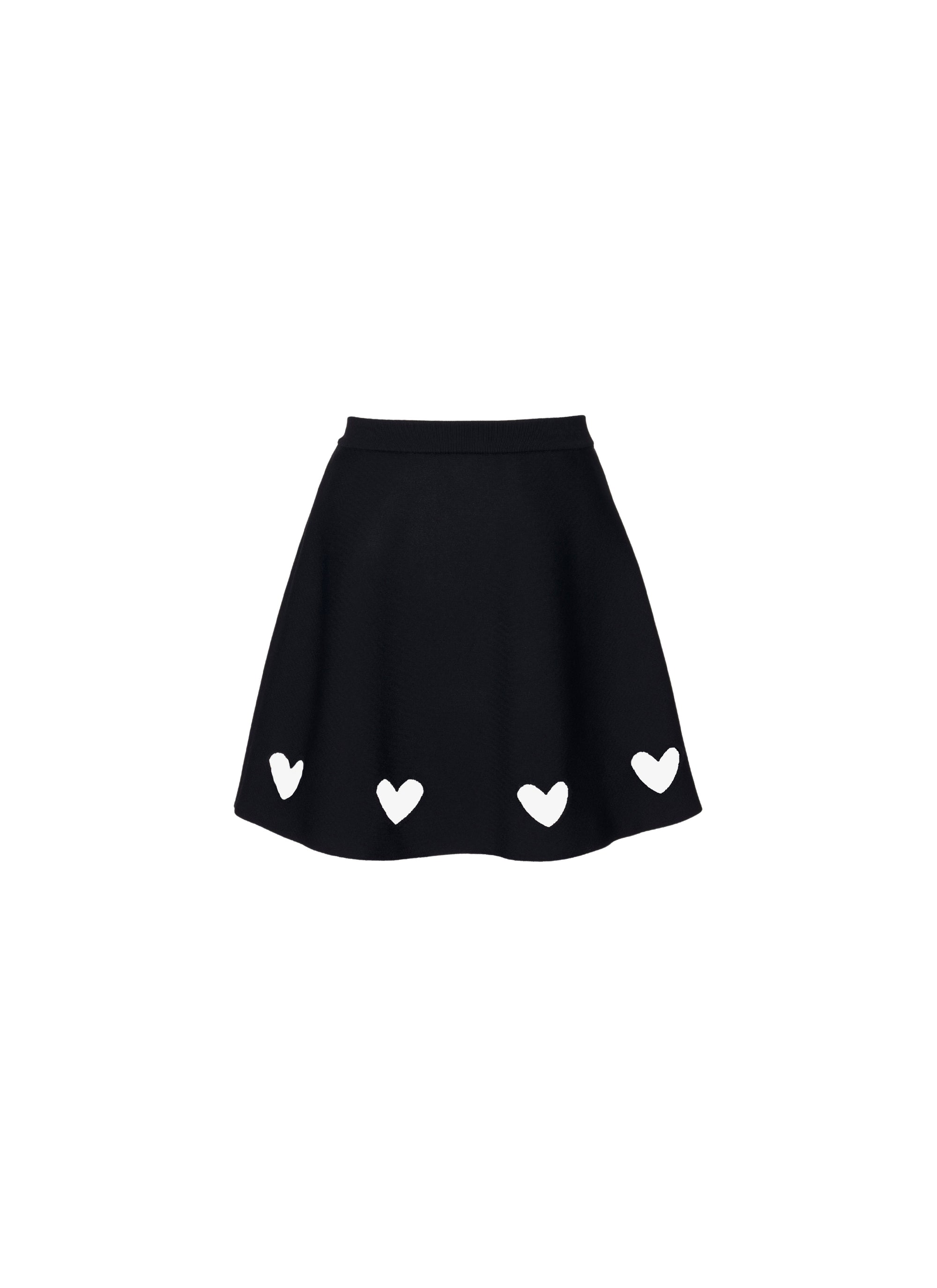Jupe courte ajouré coeur - Noir Alaia