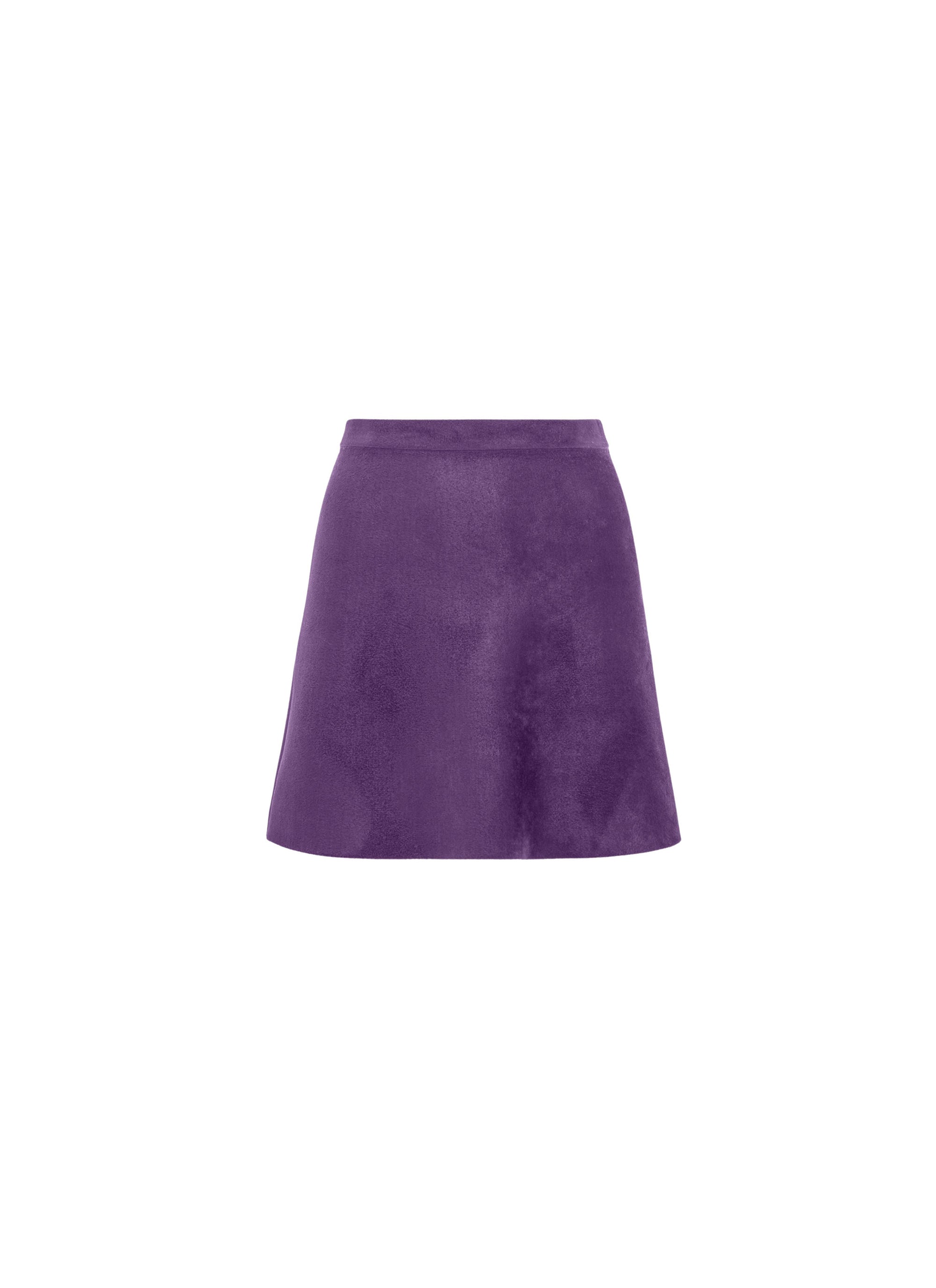Mini flared skirt in velvet wool - Glycine