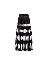 Jupe longue bicolore évasée - Noir & Blanc